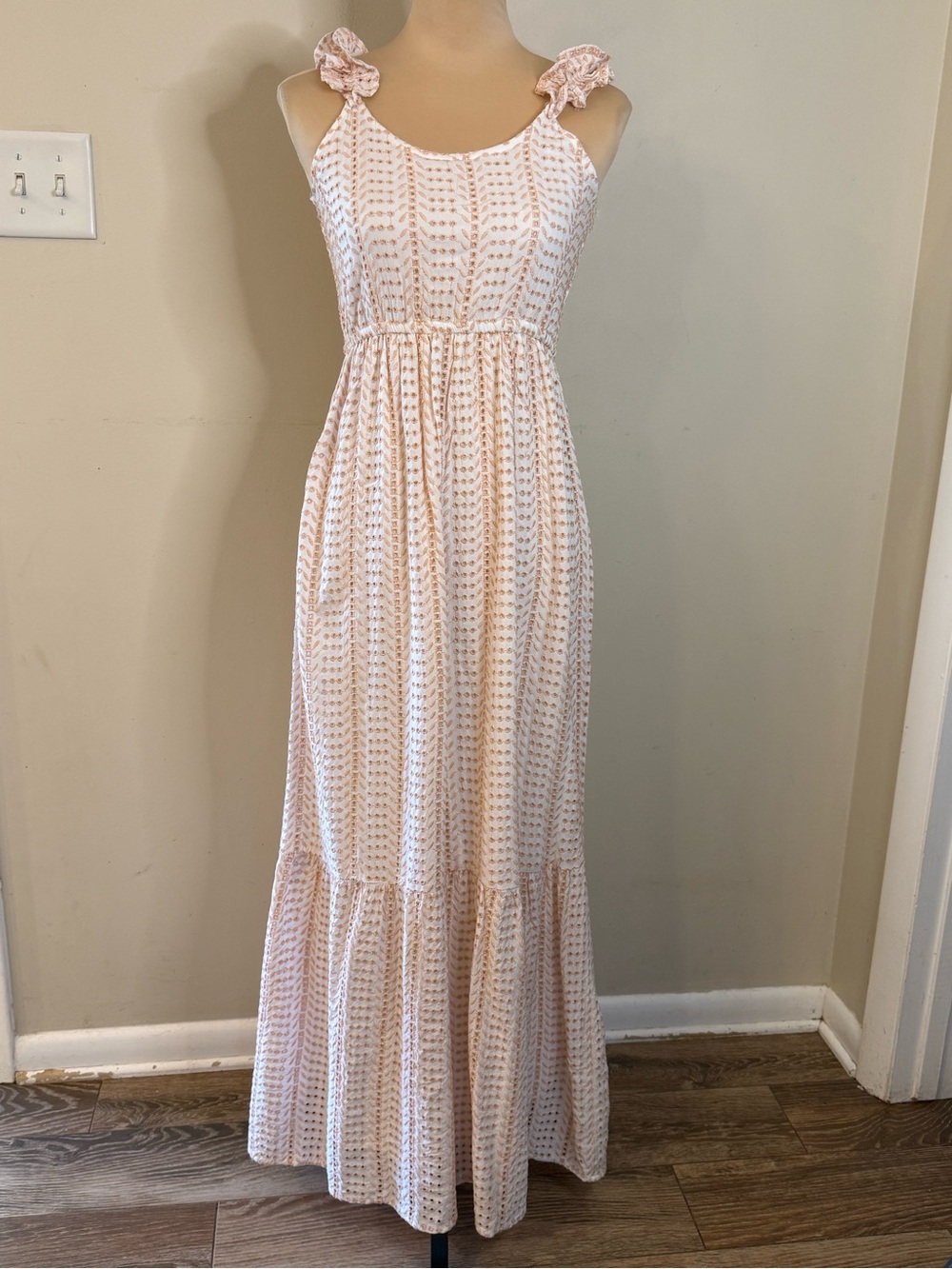 Jessica Simpson floral sleeveless ruffled maxi dress SZ SM
